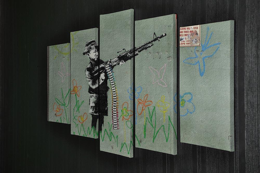 Banksy Crayon Child Soldier 5 Split Panel Canvas - Canvas Art Rocks - 2