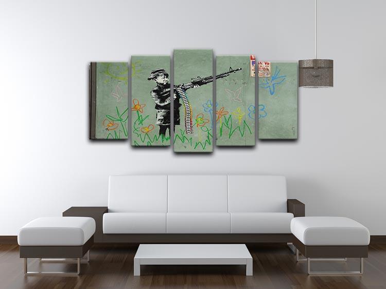 Banksy Crayon Child Soldier 5 Split Panel Canvas - Canvas Art Rocks - 3