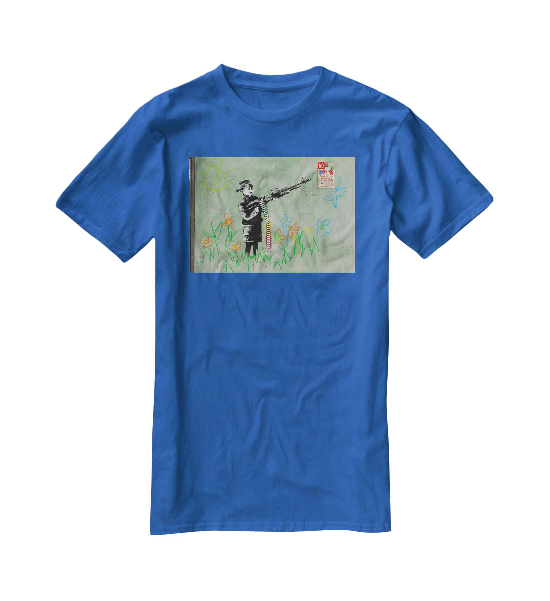 Banksy Crayon Child Soldier T-Shirt - Canvas Art Rocks - 2