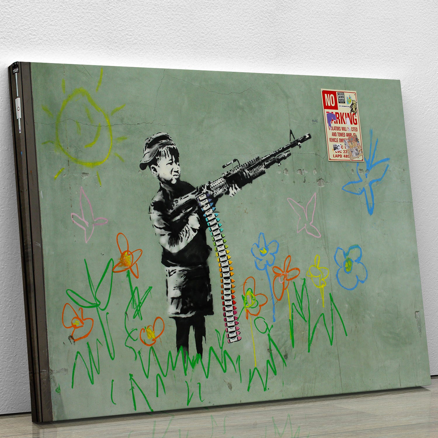 Banksy Crayon Child Soldier Canvas Print or Poster - Canvas Art Rocks - 1