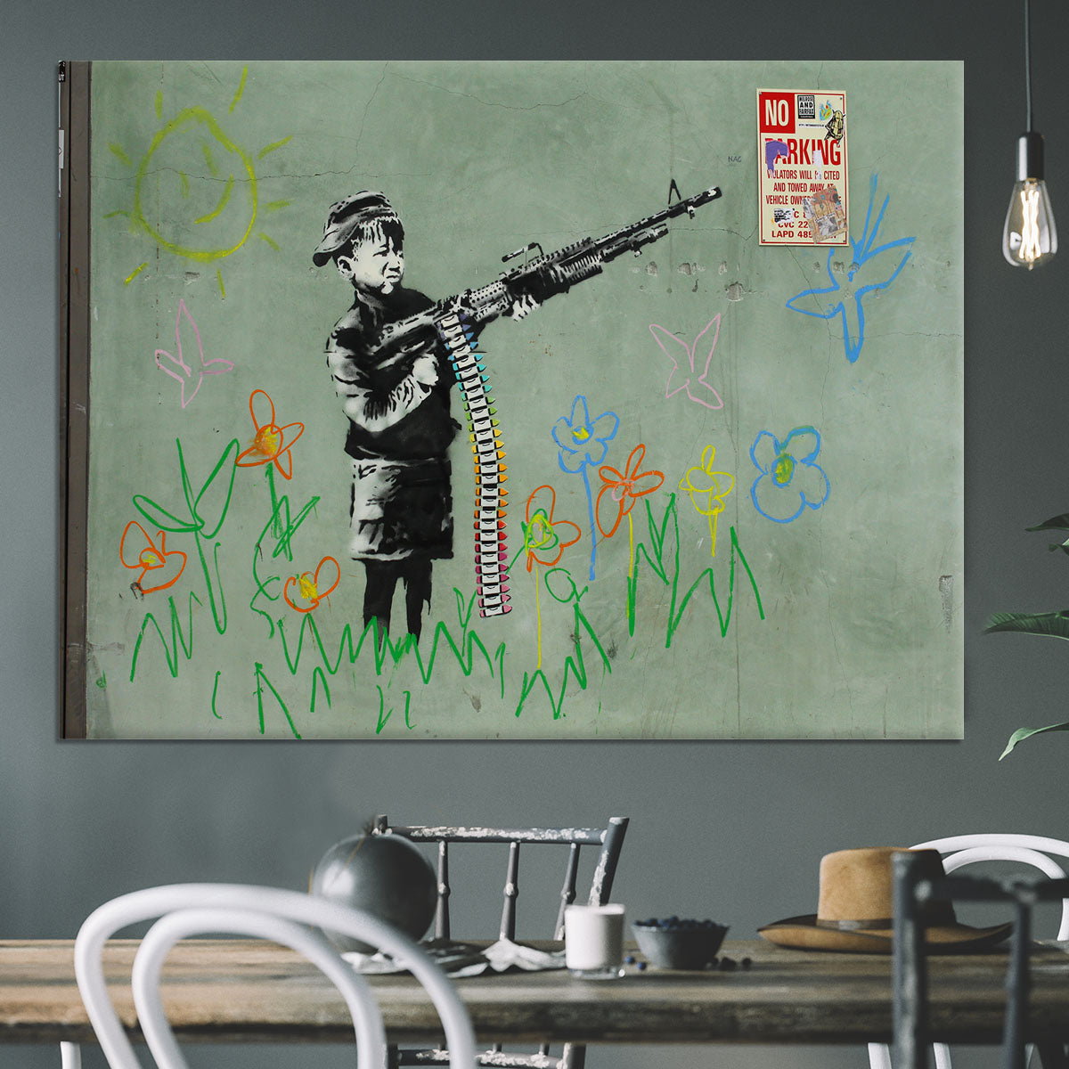 Banksy Crayon Child Soldier Canvas Print or Poster - Canvas Art Rocks - 3
