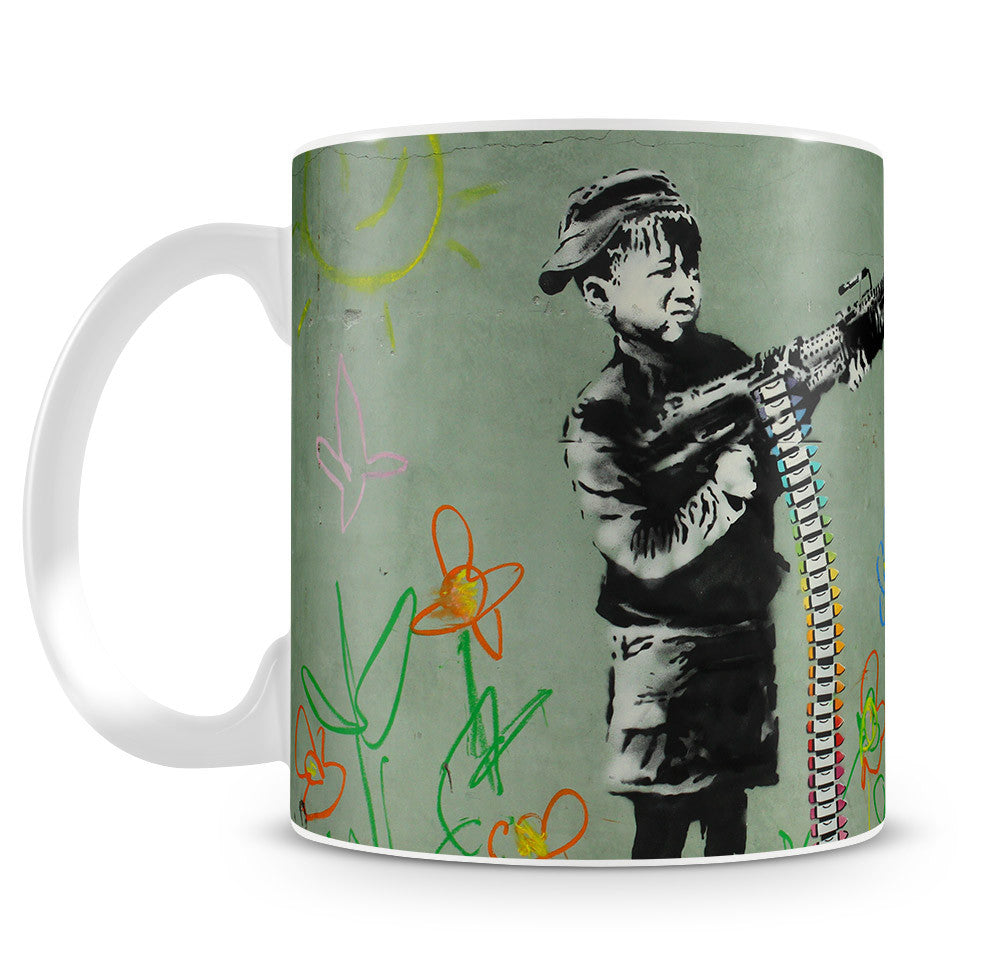 Banksy Crayon Child Soldier Mug - Canvas Art Rocks