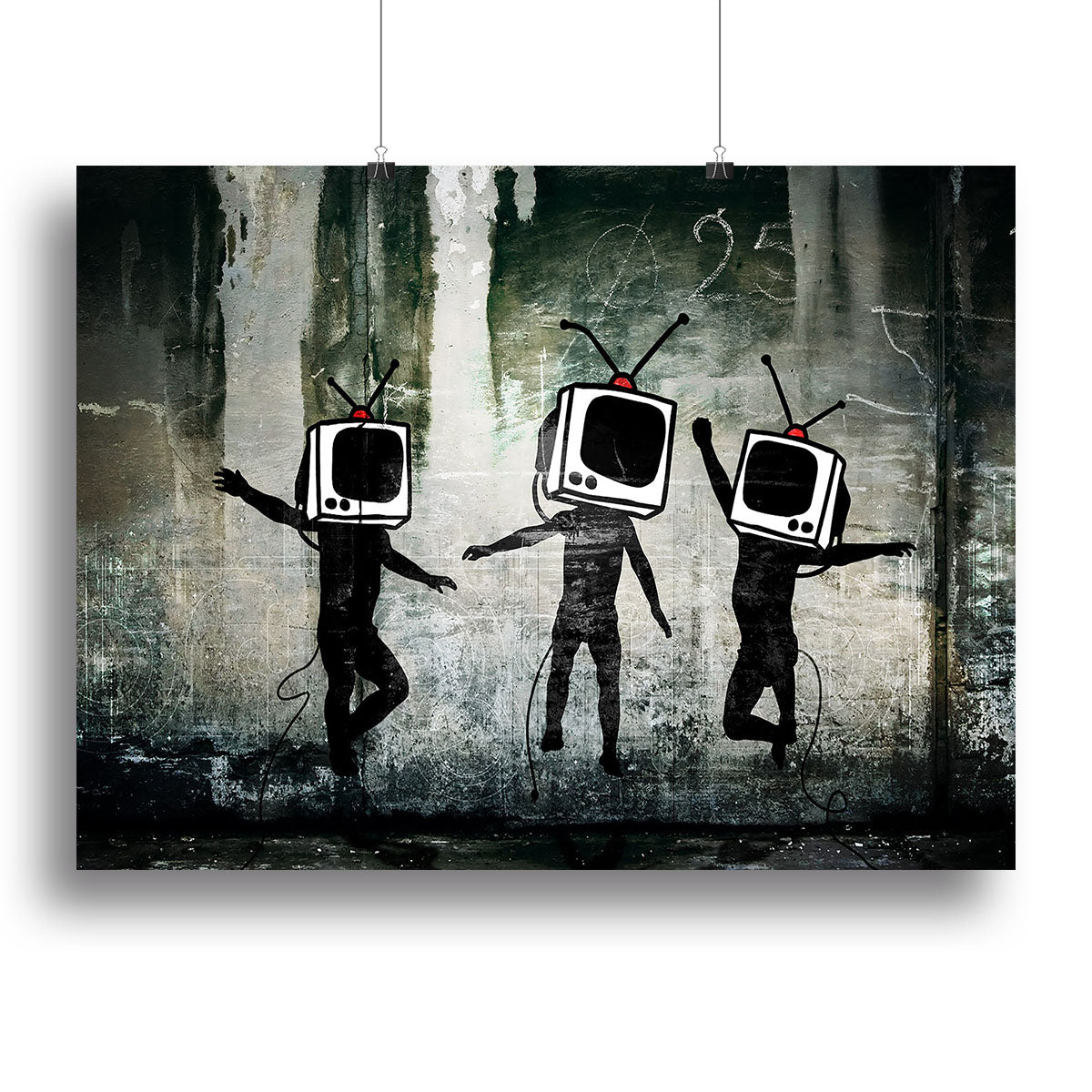Banksy Dancing TV Heads Canvas Print or Poster - Canvas Art Rocks - 2
