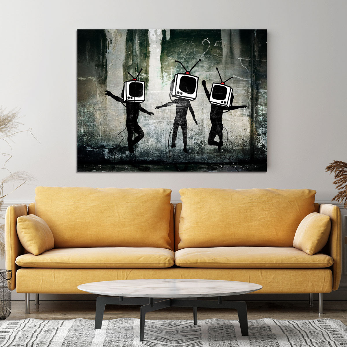 Banksy Dancing TV Heads Canvas Print or Poster - Canvas Art Rocks - 4