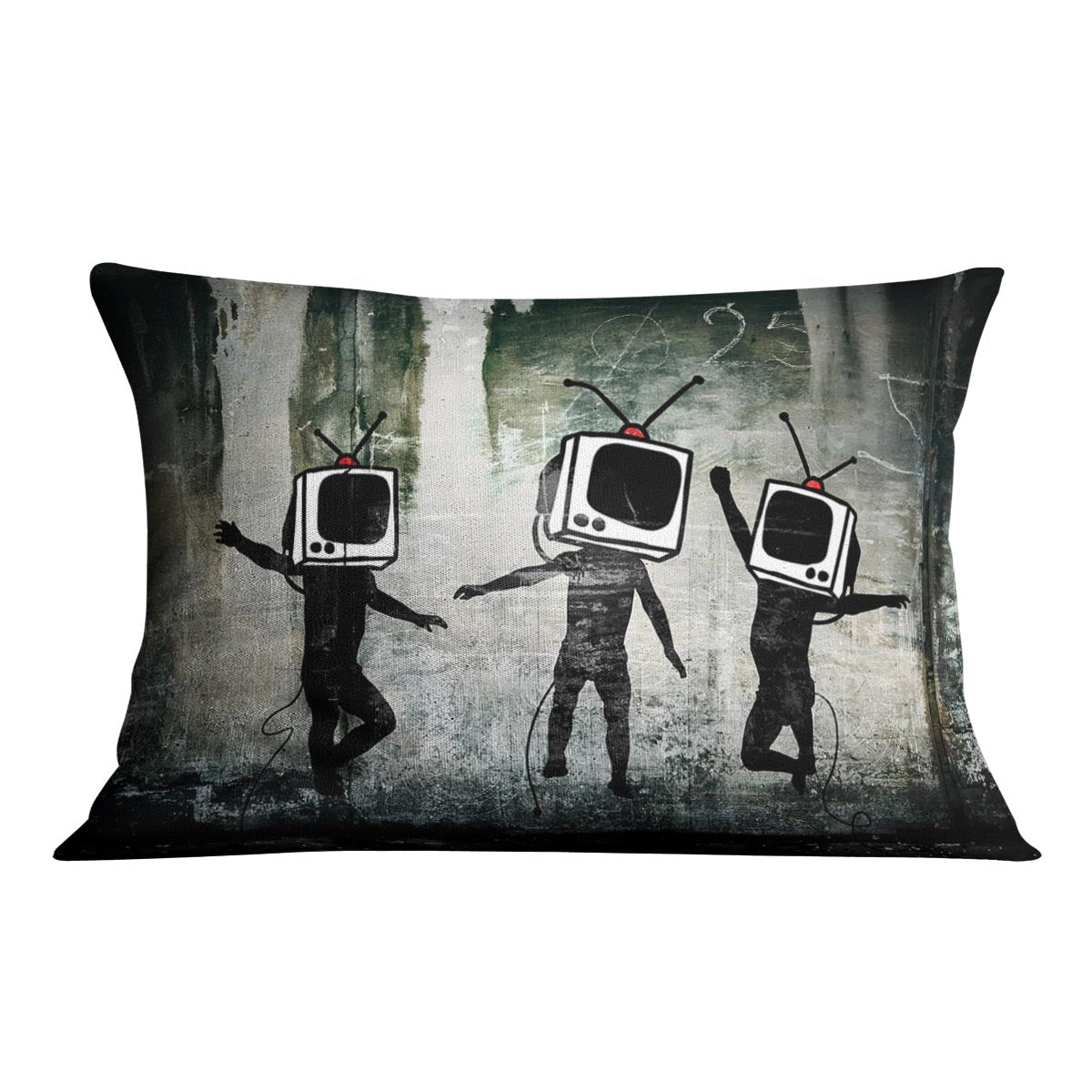 Banksy Dancing TV Heads Cushion