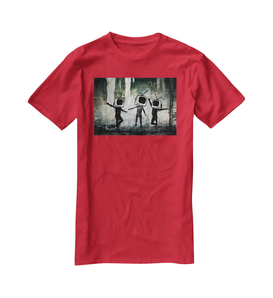 Banksy Dancing TV Heads T-Shirt - Canvas Art Rocks - 4