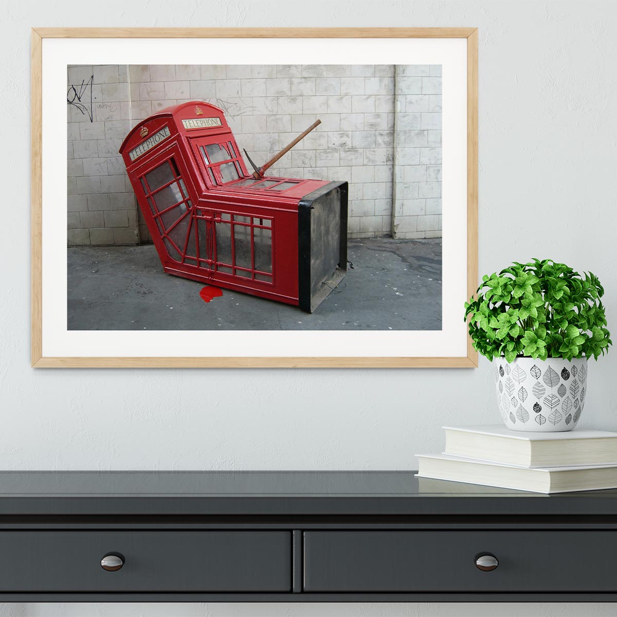 Banksy Death of a Phone Booth Framed Print