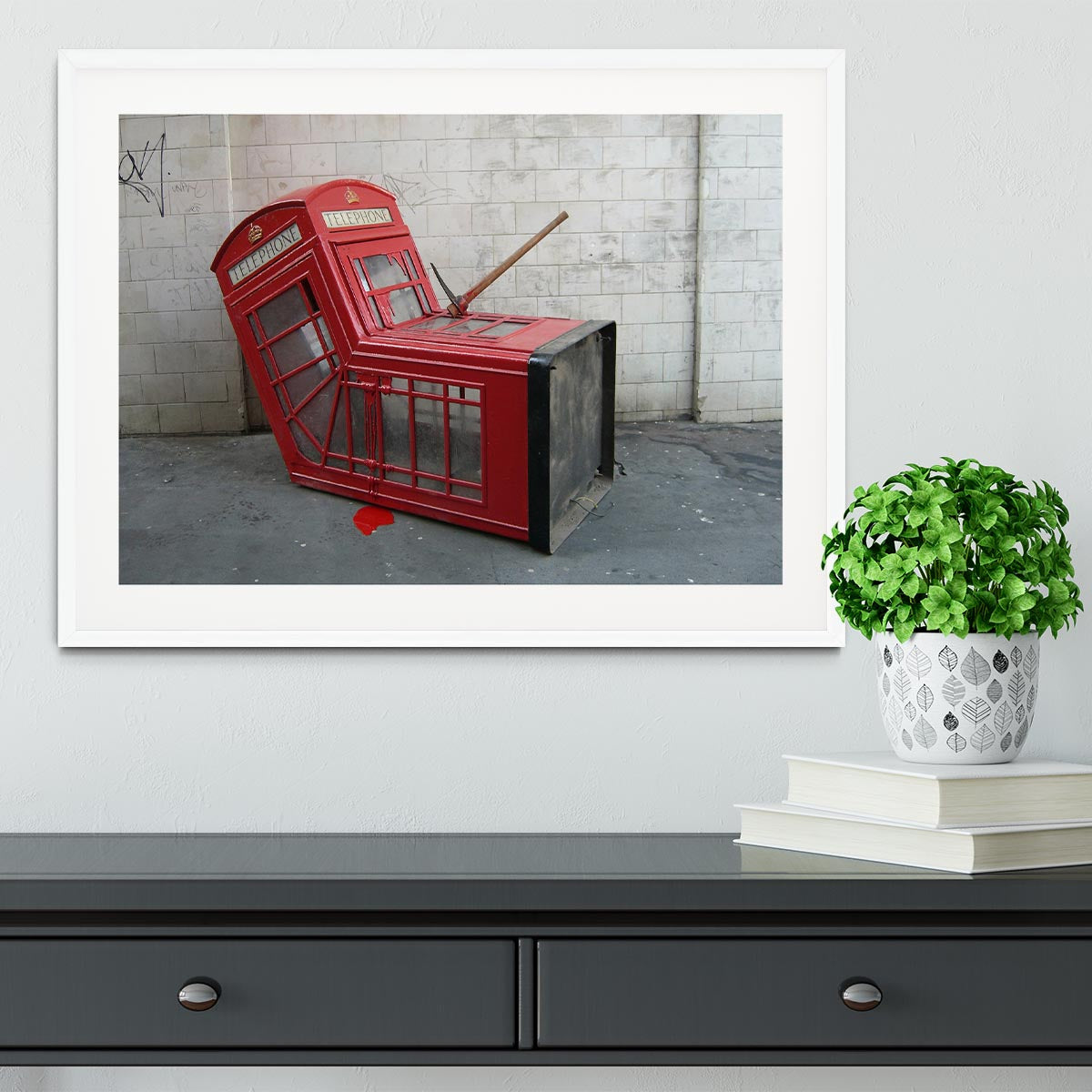 Banksy Death of a Phone Booth Framed Print
