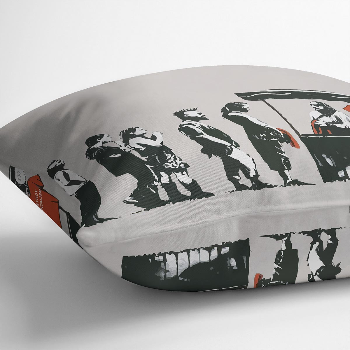 Banksy Destroy Capitalism Cushion