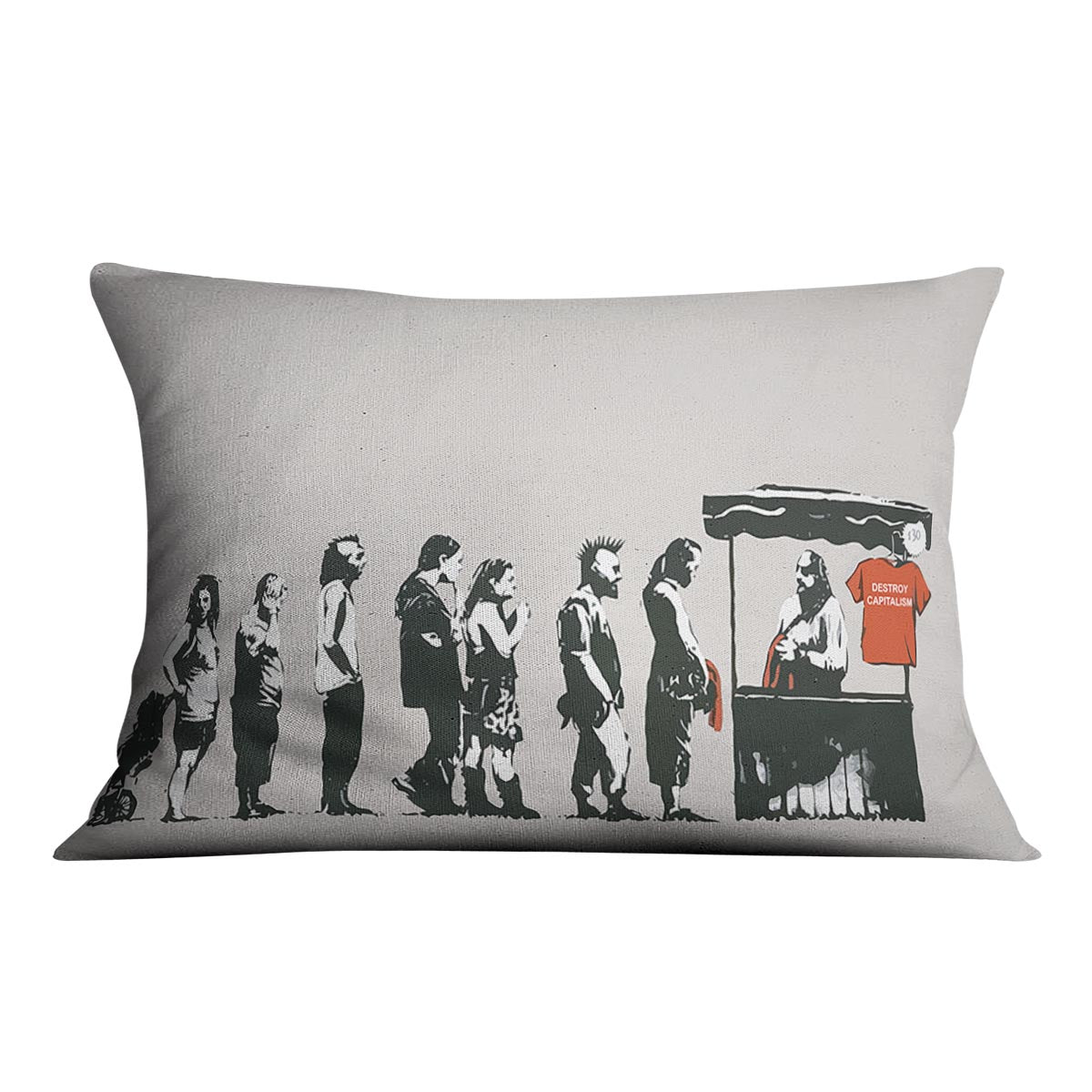 Banksy Destroy Capitalism Cushion