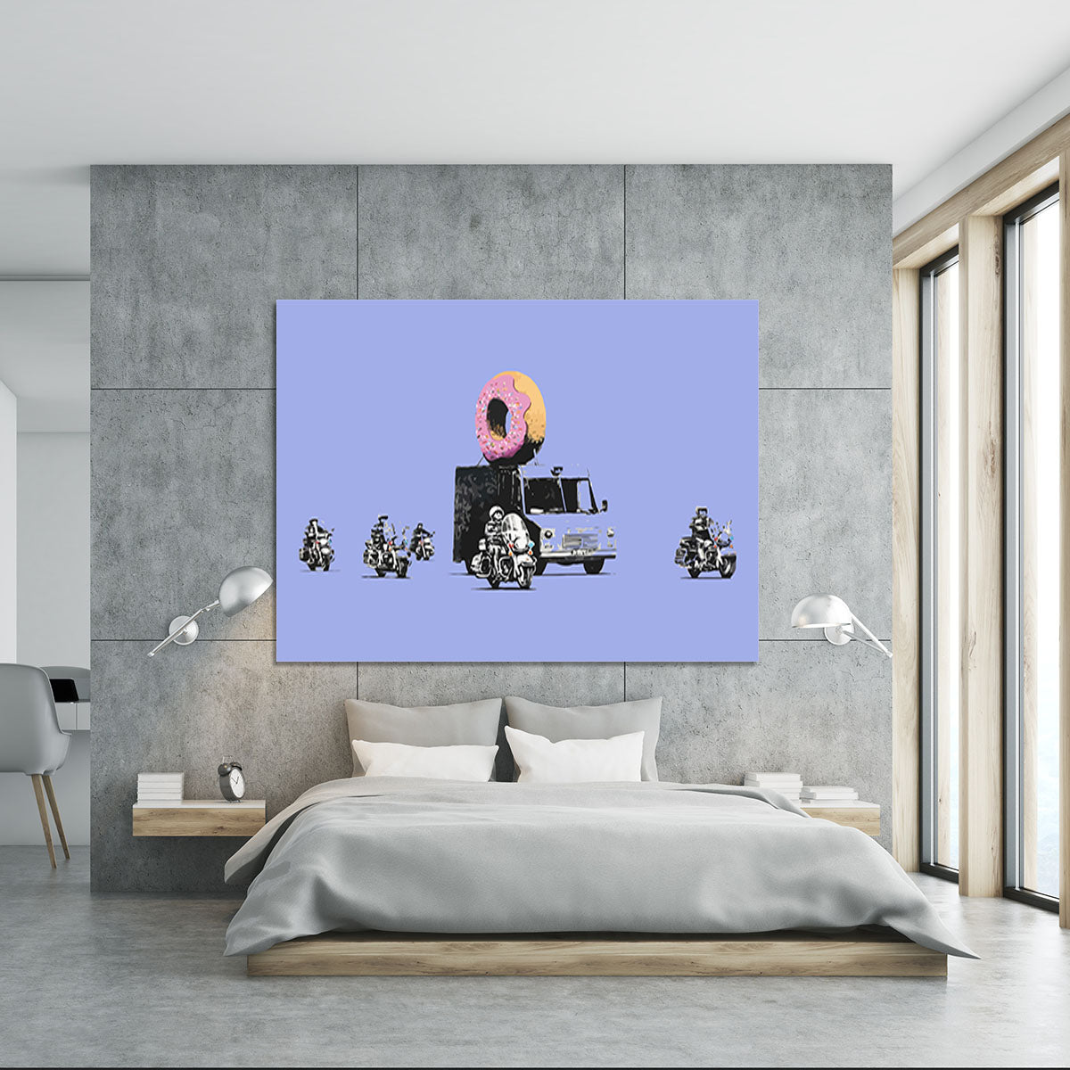 Banksy Doughnut Police Blue Canvas Print or Poster - Canvas Art Rocks - 5