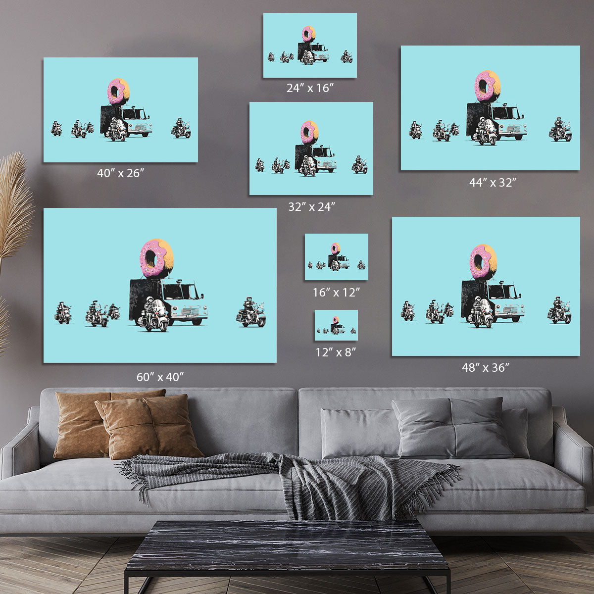 Banksy Doughnut Police Light Blue Canvas Print or Poster - Canvas Art Rocks - 7