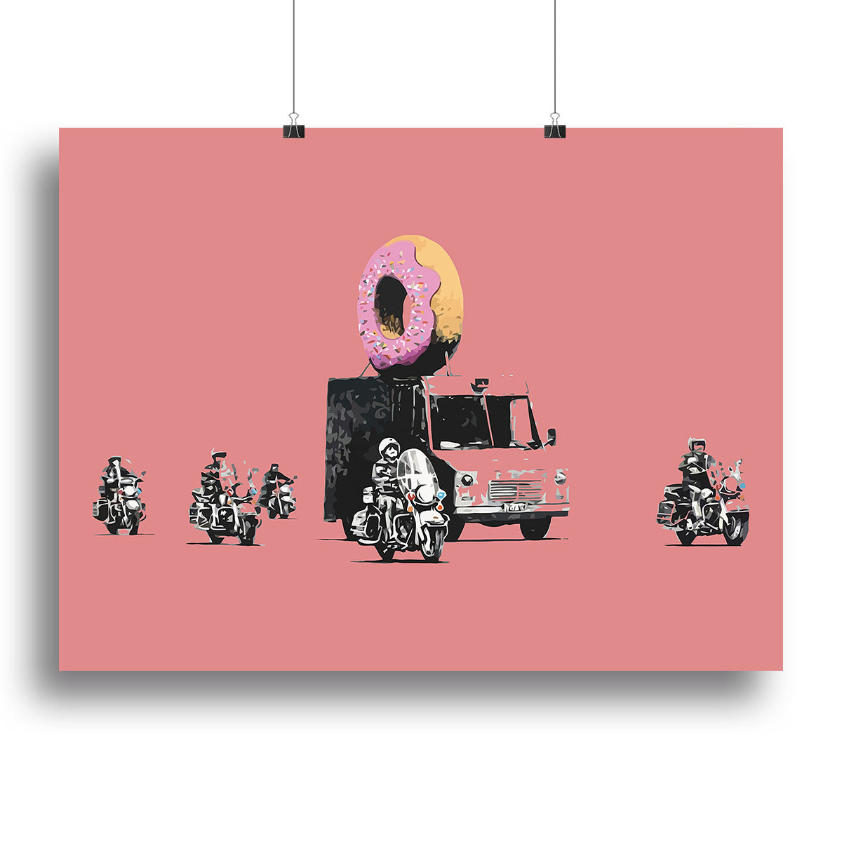 Banksy Doughnut Police Red Canvas Print or Poster - Canvas Art Rocks - 2