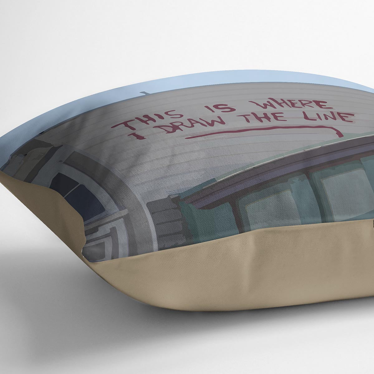 Banksy Draw The Line Cushion