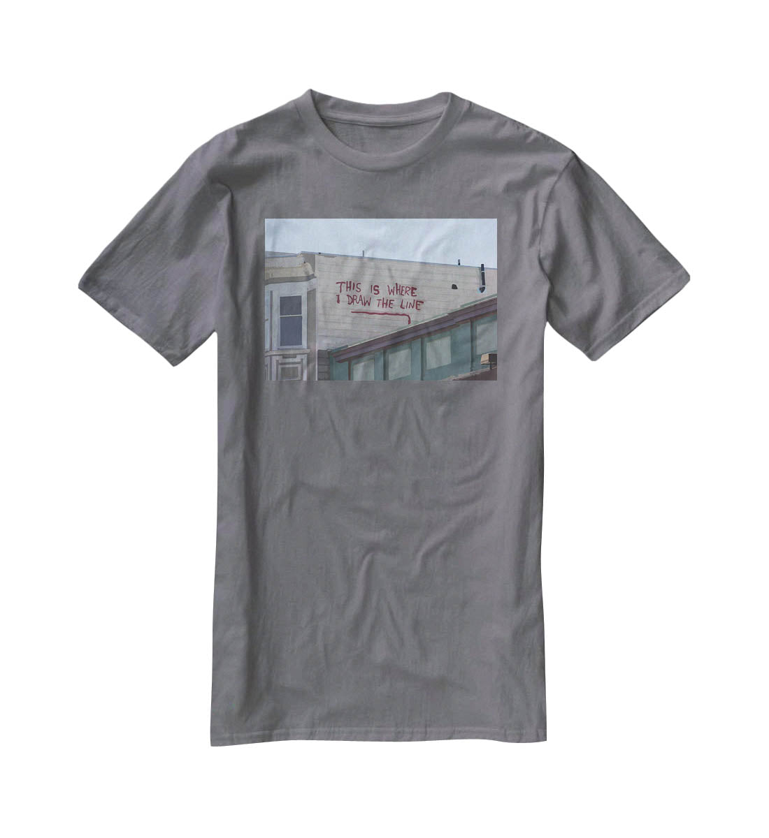 Banksy Draw The Line T-Shirt - Canvas Art Rocks - 3