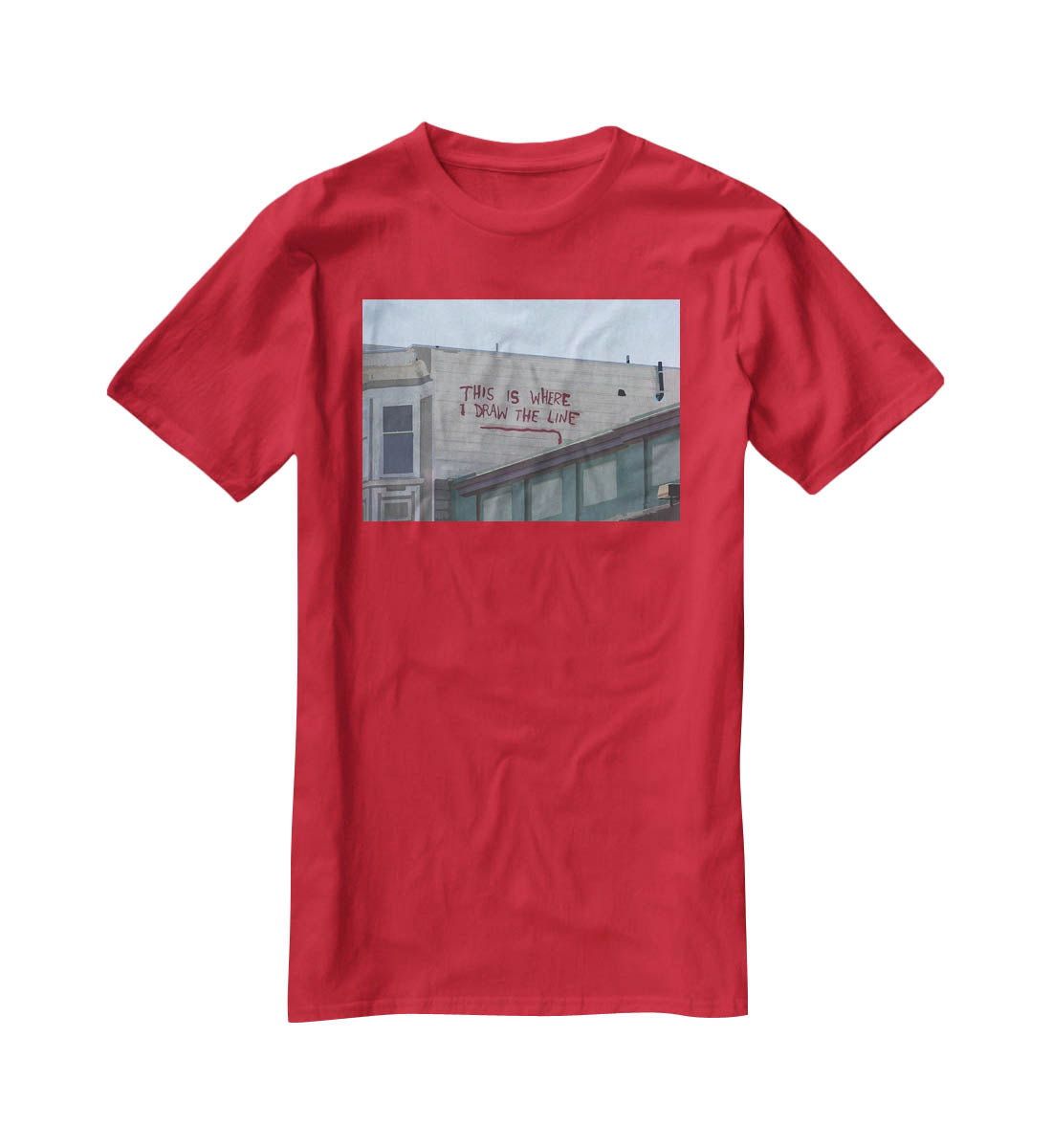 Banksy Draw The Line T-Shirt - Canvas Art Rocks - 4