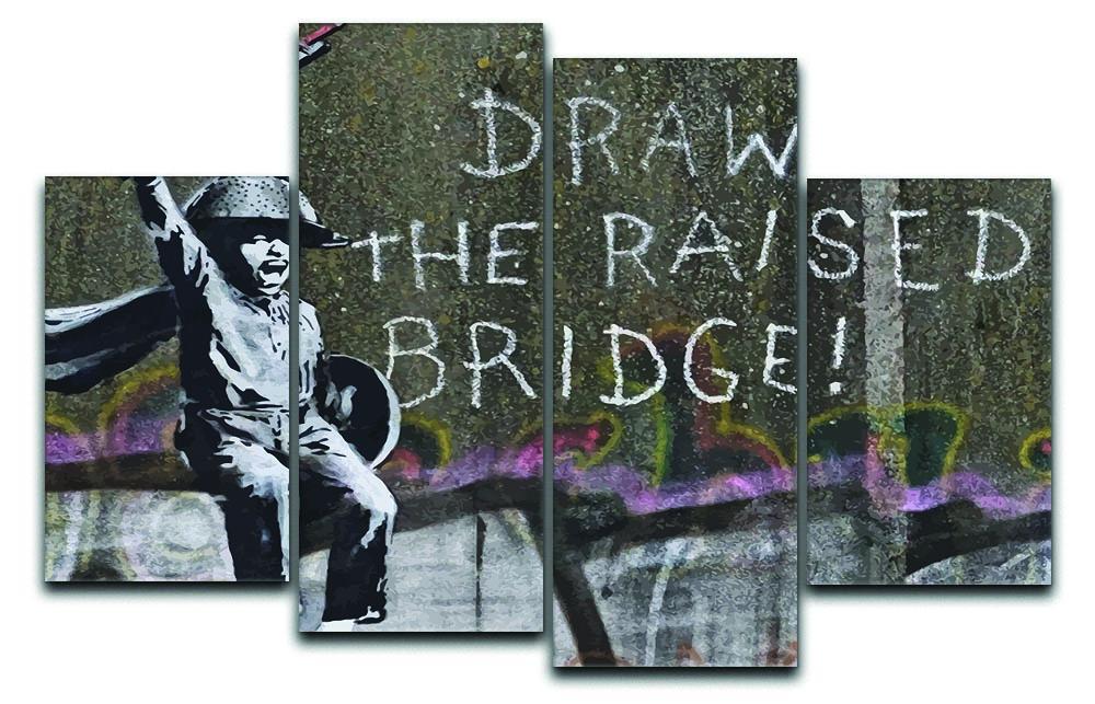 Banksy Draw The Raised Bridge 4 Split Panel Canvas  - Canvas Art Rocks - 1