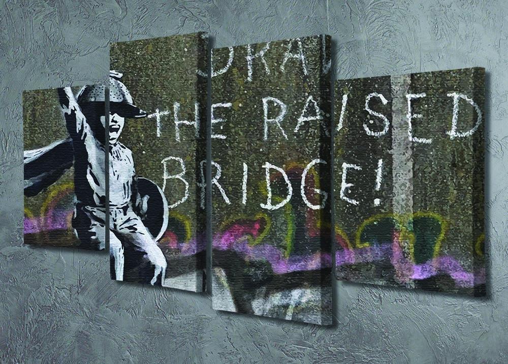 Banksy Draw The Raised Bridge 4 Split Panel Canvas - Canvas Art Rocks - 2