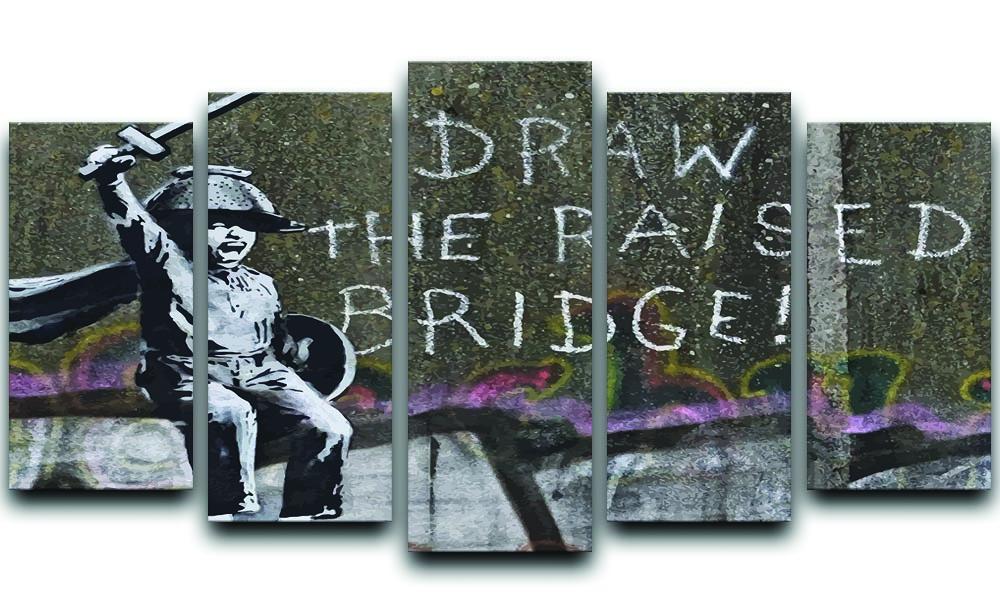 Banksy Draw The Raised Bridge 5 Split Panel Canvas  - Canvas Art Rocks - 1