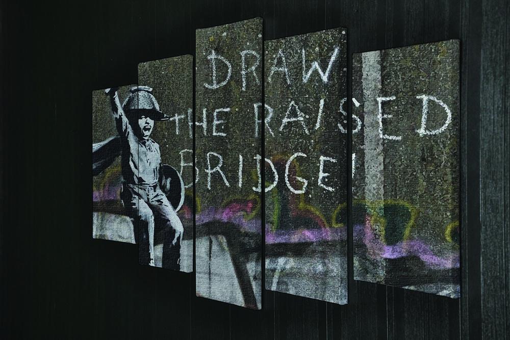 Banksy Draw The Raised Bridge 5 Split Panel Canvas - Canvas Art Rocks - 2