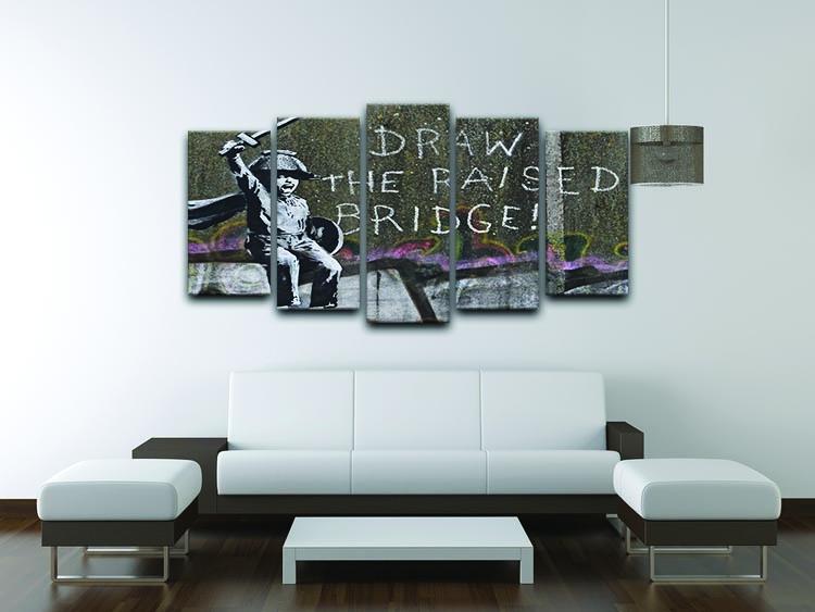 Banksy Draw The Raised Bridge 5 Split Panel Canvas - Canvas Art Rocks - 3