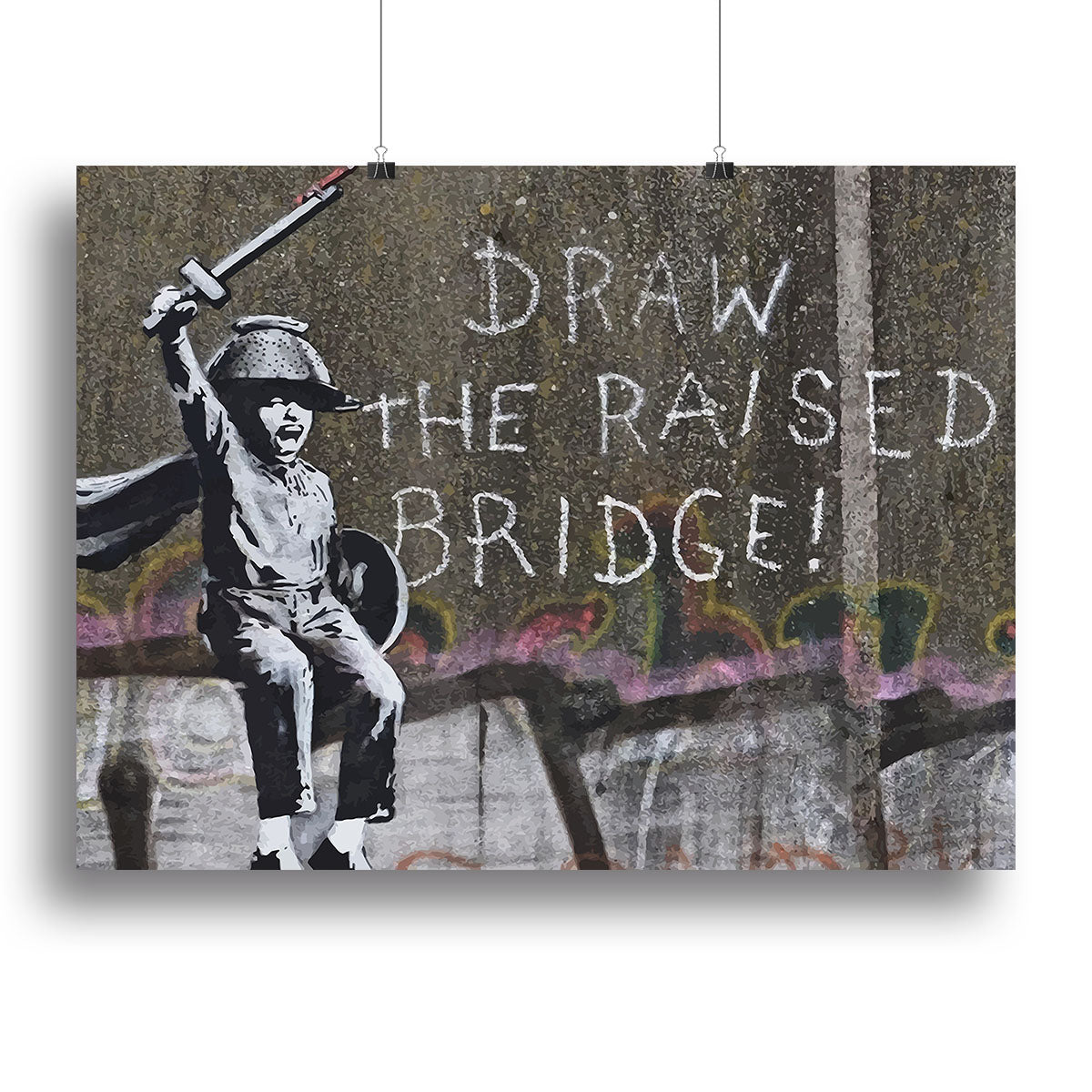 Banksy Draw The Raised Bridge Canvas Print or Poster - Canvas Art Rocks - 2