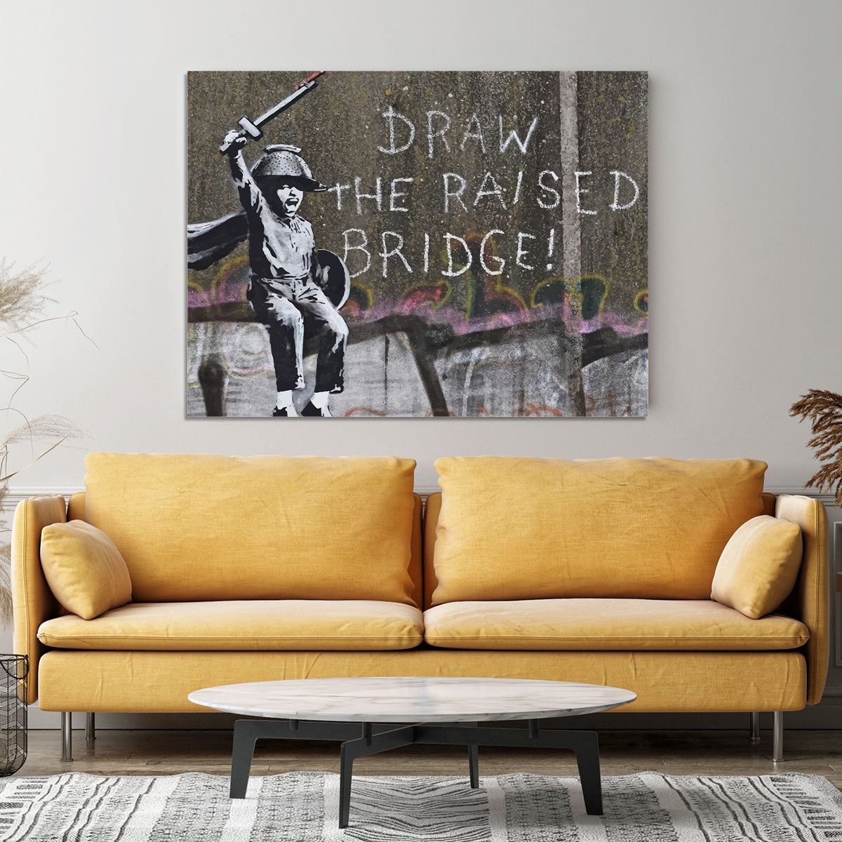 Banksy Draw The Raised Bridge Canvas Print or Poster - Canvas Art Rocks - 4