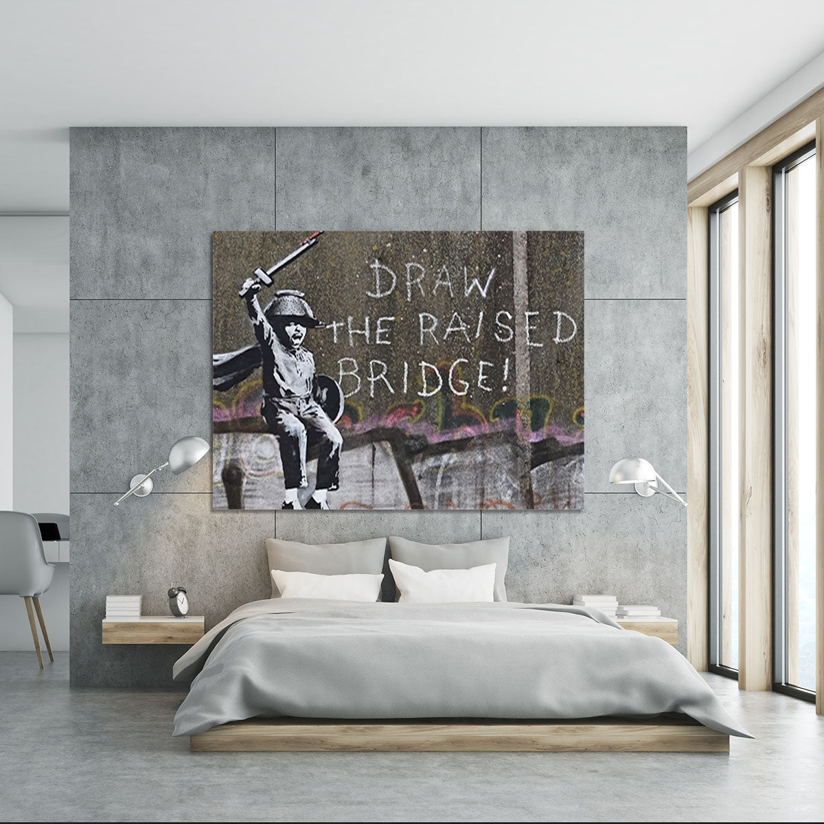 Banksy Draw The Raised Bridge Canvas Print or Poster - Canvas Art Rocks - 5