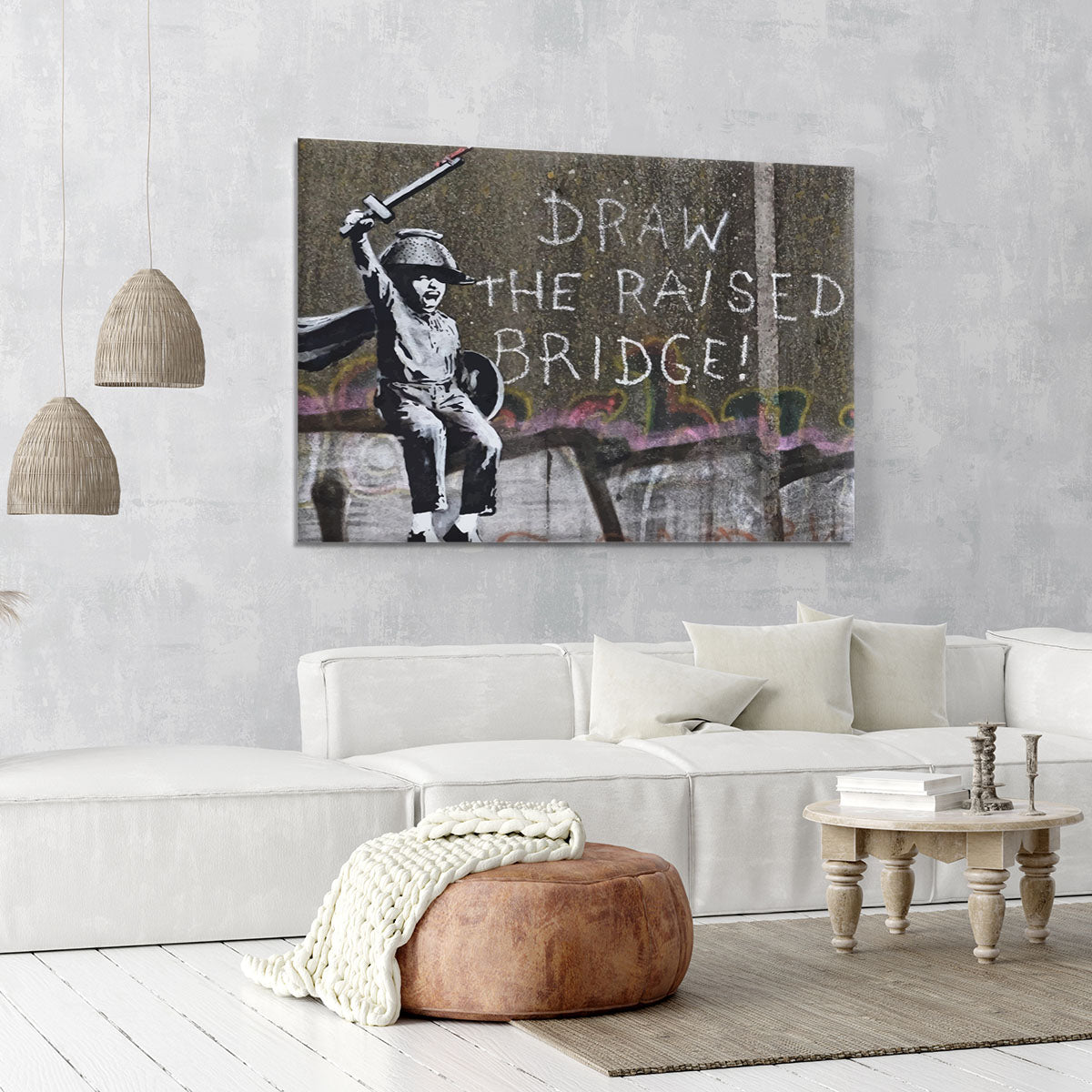 Banksy Draw The Raised Bridge Canvas Print or Poster - Canvas Art Rocks - 6