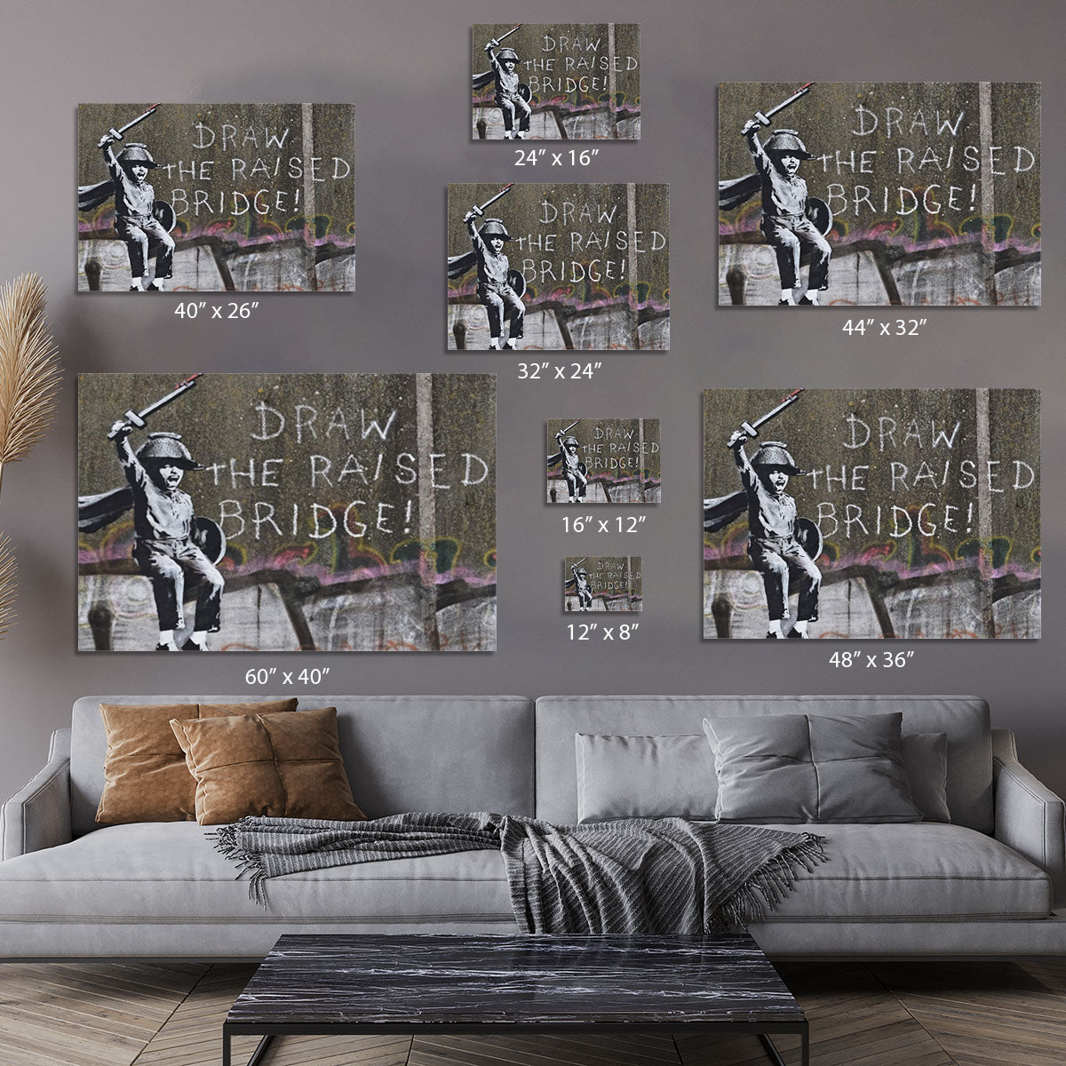 Banksy Draw The Raised Bridge Canvas Print or Poster - Canvas Art Rocks - 7