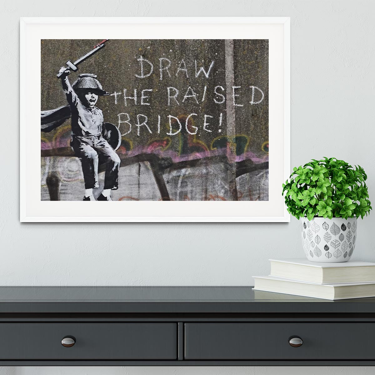 Banksy Draw The Raised Bridge Framed Print - Canvas Art Rocks - 5