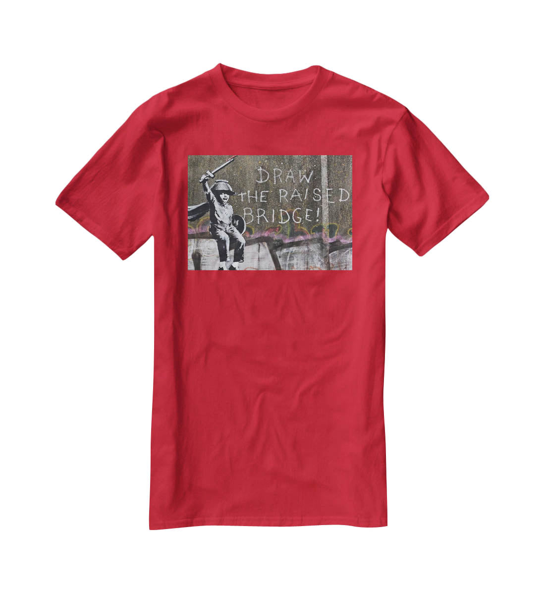 Banksy Draw The Raised Bridge T-Shirt - Canvas Art Rocks - 4