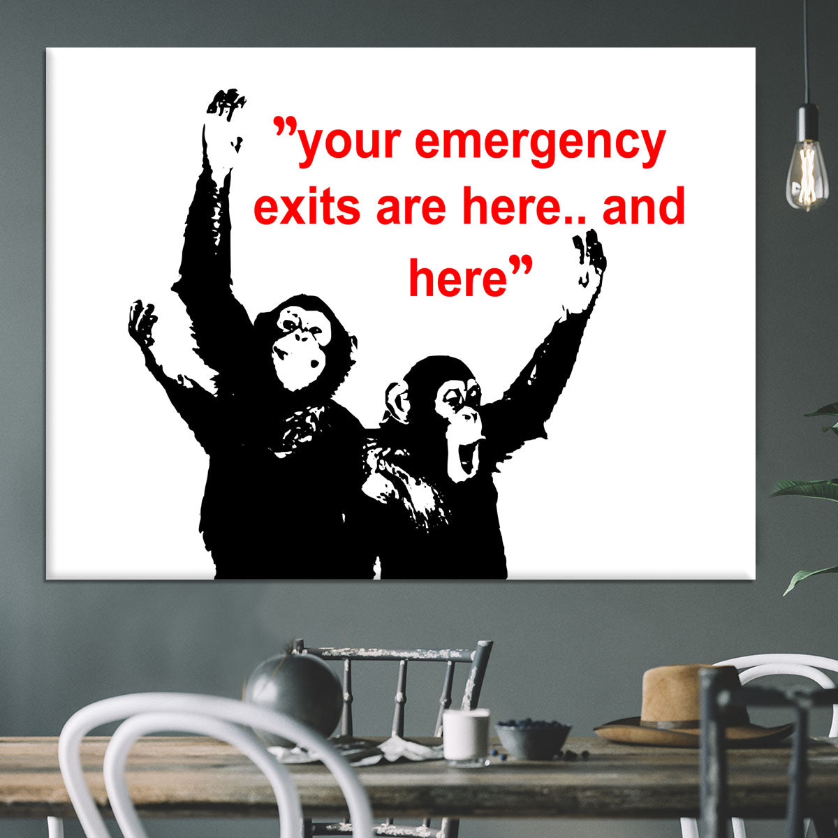 Banksy Emergency Exits Canvas Print or Poster - Canvas Art Rocks - 3