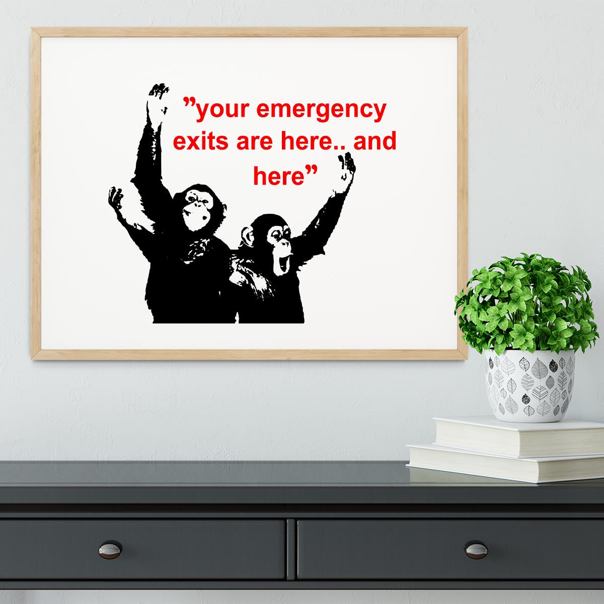 Banksy Emergency Exits Framed Print - Canvas Art Rocks - 3