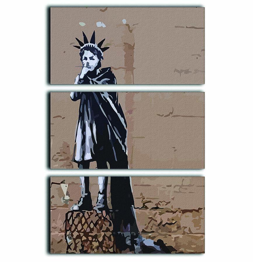 Banksy Empire State Kid 3 Split Panel Canvas Print - Canvas Art Rocks - 1
