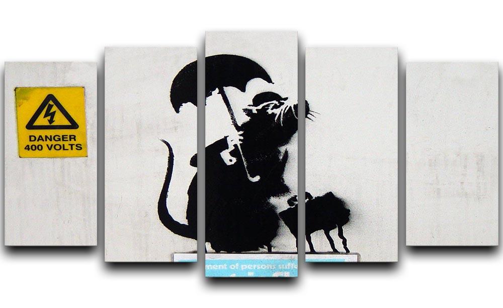 Banksy English Rat 5 Split Panel Canvas  - Canvas Art Rocks - 1