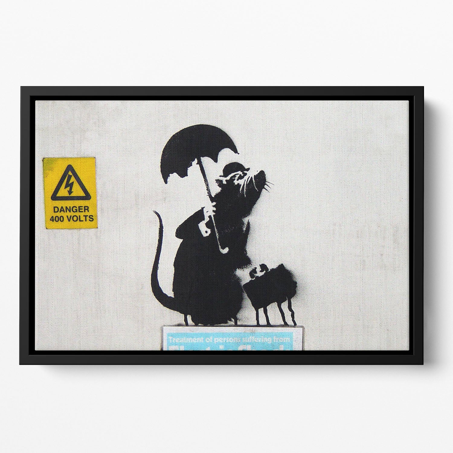 Banksy English Rat Floating Framed Canvas