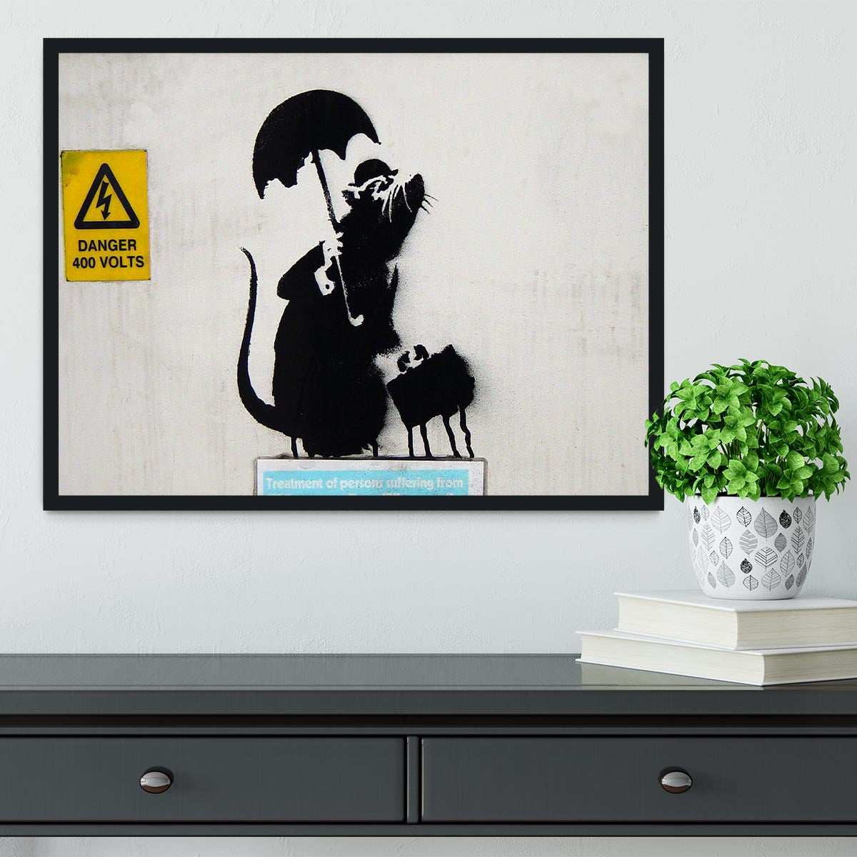 Banksy English Rat Framed Print - Canvas Art Rocks - 2
