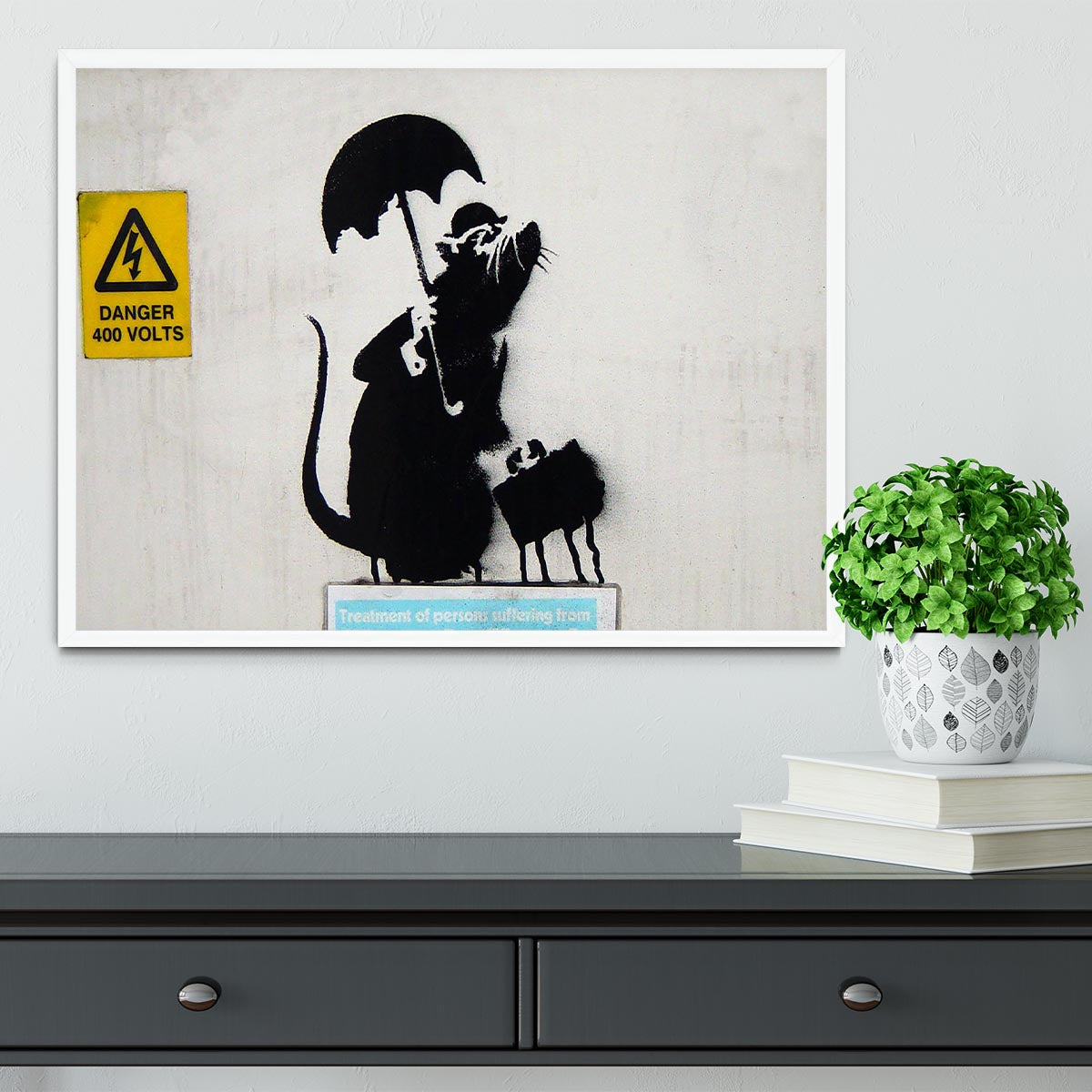 Banksy English Rat Framed Print - Canvas Art Rocks -6
