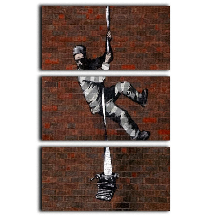 Banksy Escaping Prisoner 3 Split Panel Canvas Print - Canvas Art Rocks - 1
