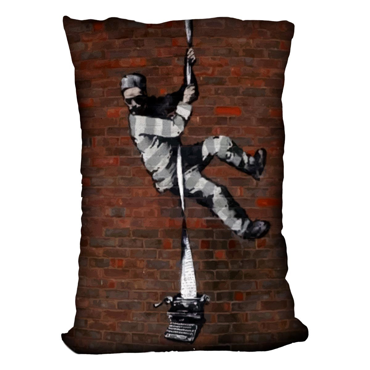 Banksy Escaping Prisoner Cushion - Canvas Art Rocks - 4
