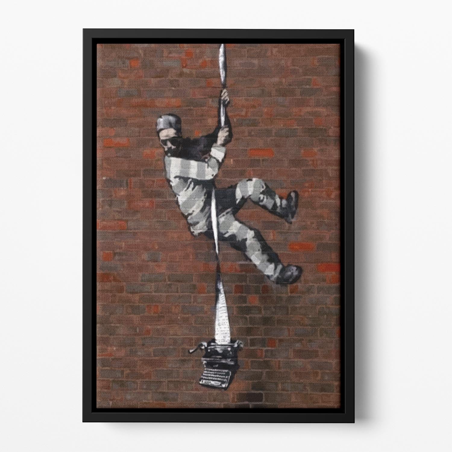Banksy Escaping Prisoner Floating Framed Canvas - Canvas Art Rocks - 2