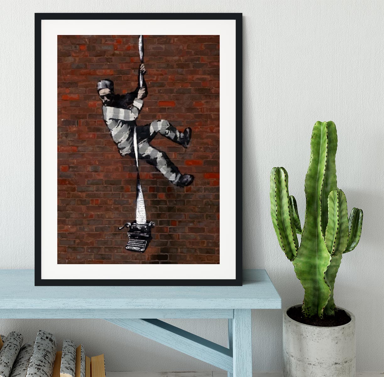 Banksy Escaping Prisoner Framed Print - Canvas Art Rocks - 1