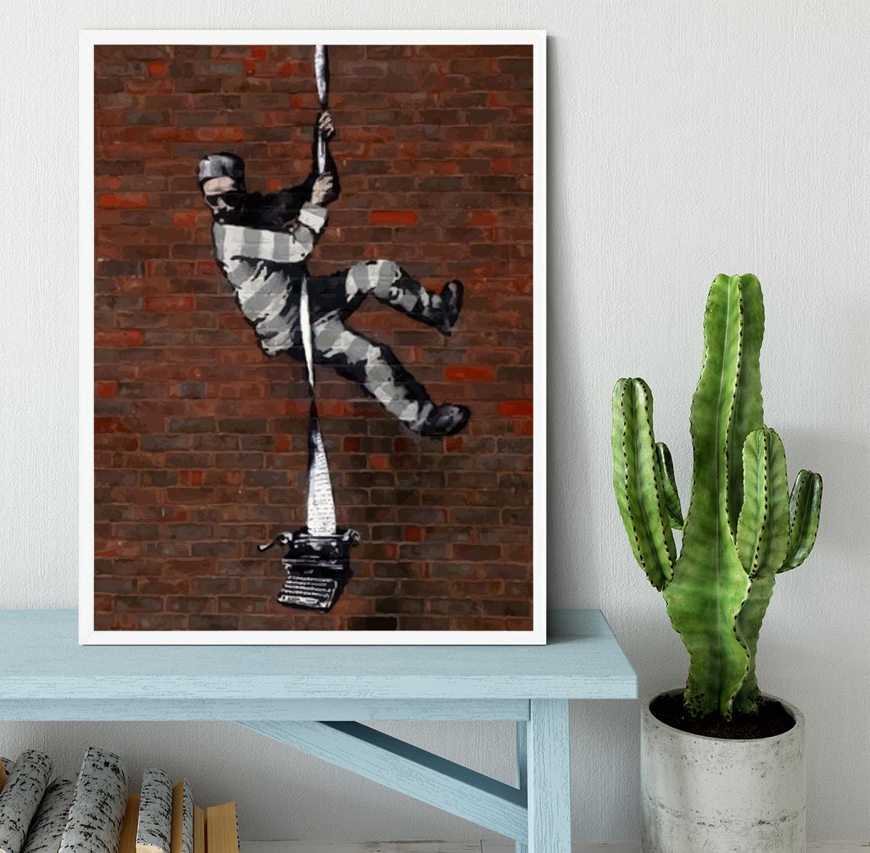 Banksy Escaping Prisoner Framed Print - Canvas Art Rocks -6