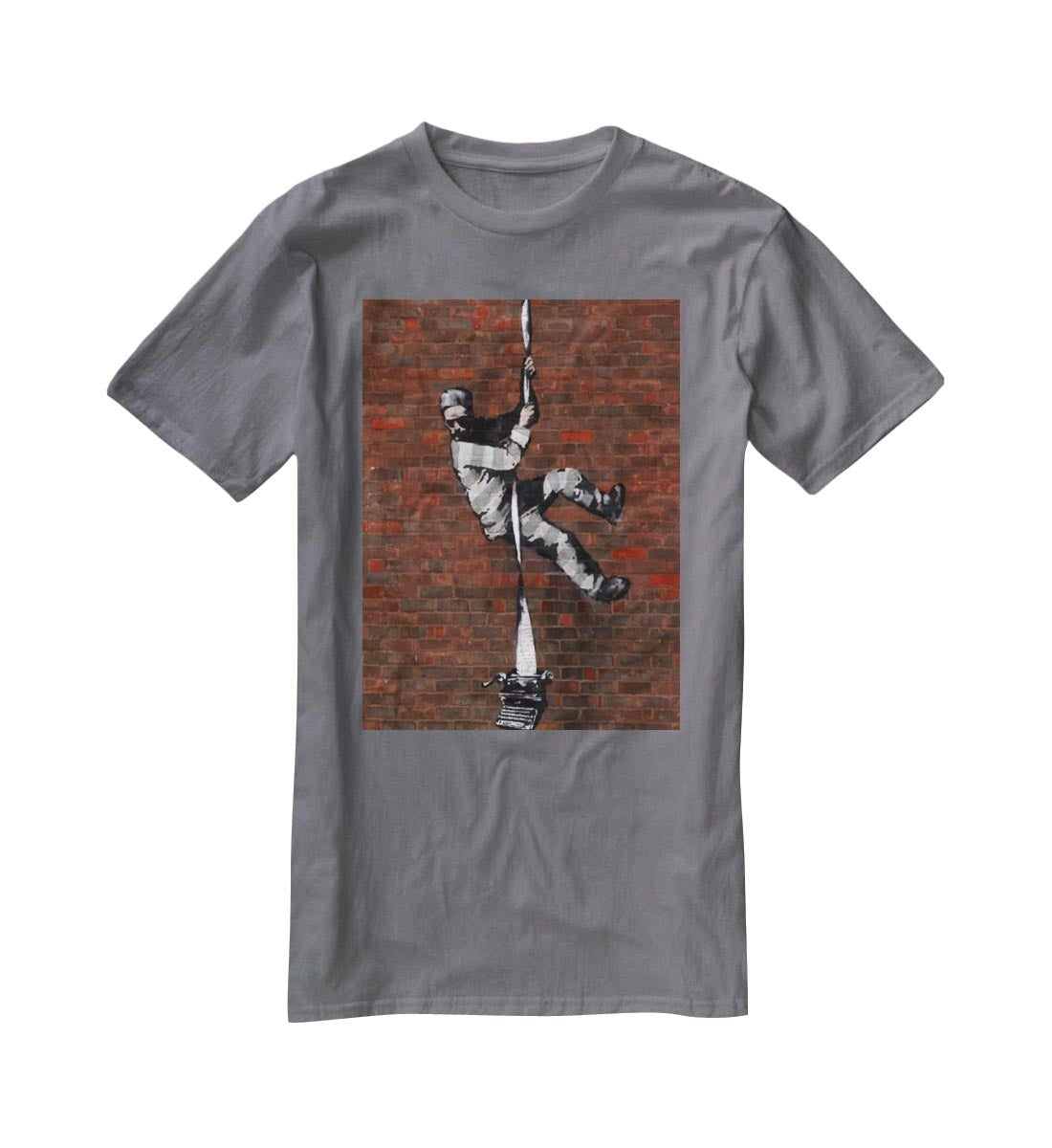 Banksy Escaping Prisoner T-Shirt - Canvas Art Rocks - 3