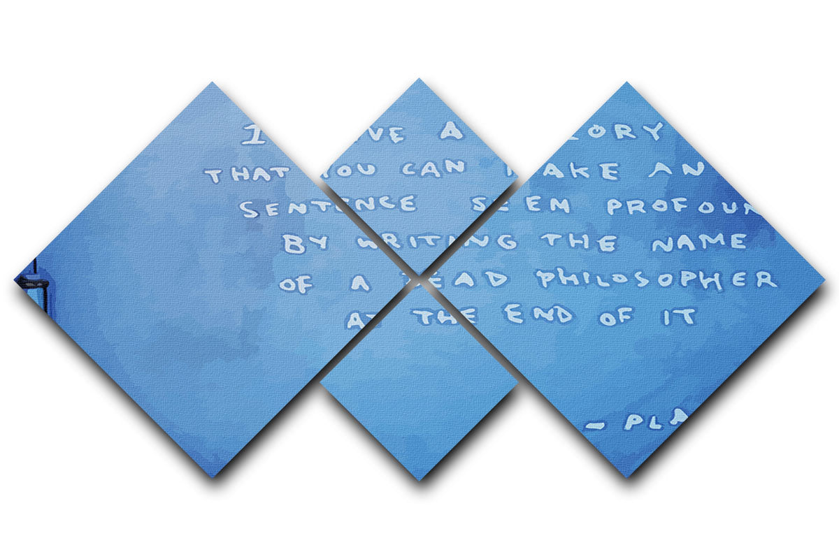 Banksy Fake Plato Quote 4 Square Multi Panel Canvas - Canvas Art Rocks - 1