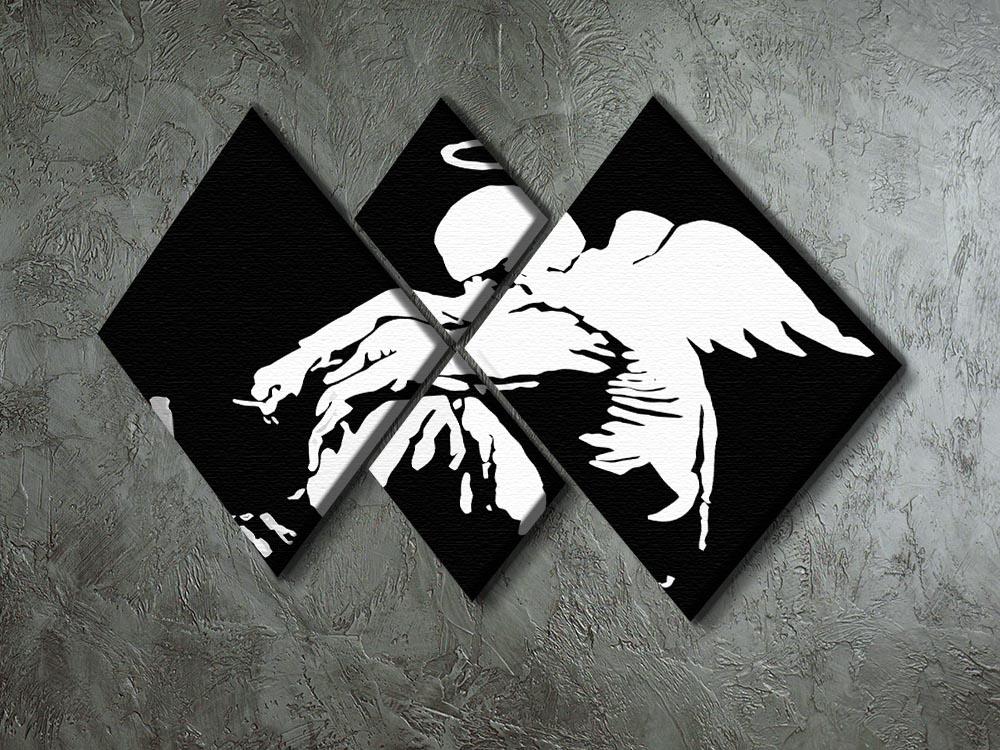 Banksy Fallen Angel 4 Square Multi Panel Canvas - Canvas Art Rocks - 2