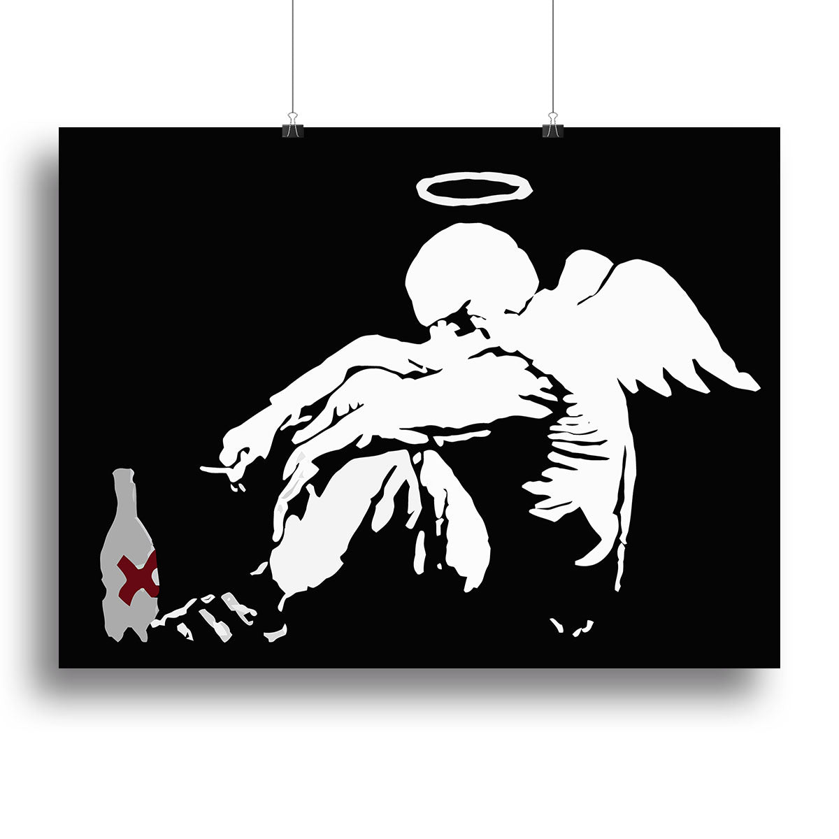 Banksy Fallen Angel Canvas Print or Poster - Canvas Art Rocks - 2