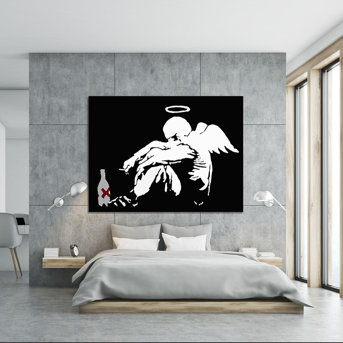 Banksy Fallen Angel Canvas Print or Poster - Canvas Art Rocks - 5