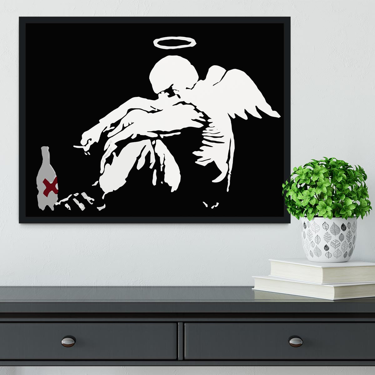 Banksy Fallen Angel Framed Print - Canvas Art Rocks - 2